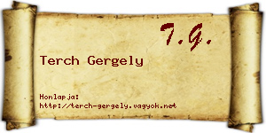 Terch Gergely névjegykártya